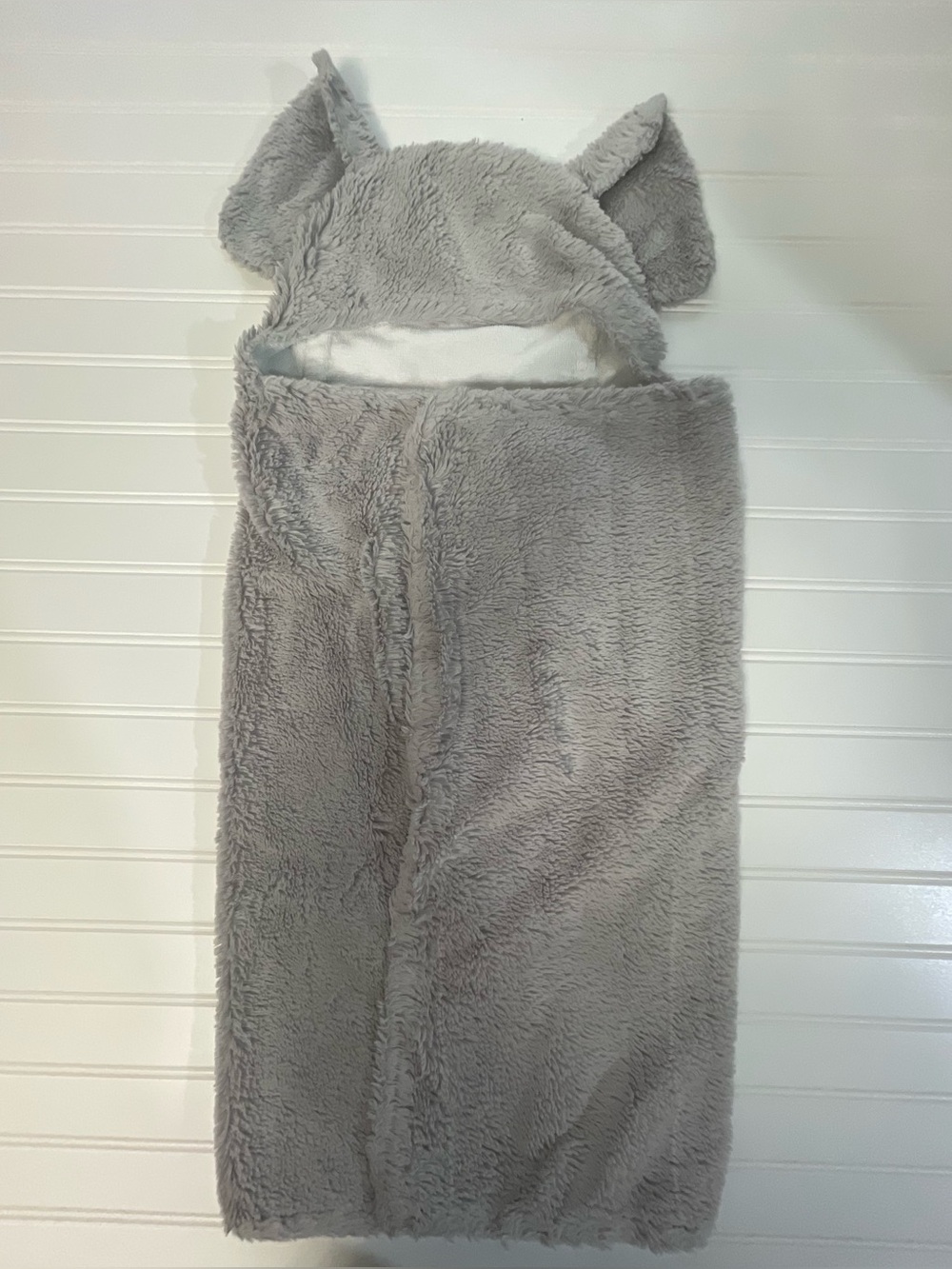 Pottery Barn Kids Elephant Faux Fur Baby Hooded Towel